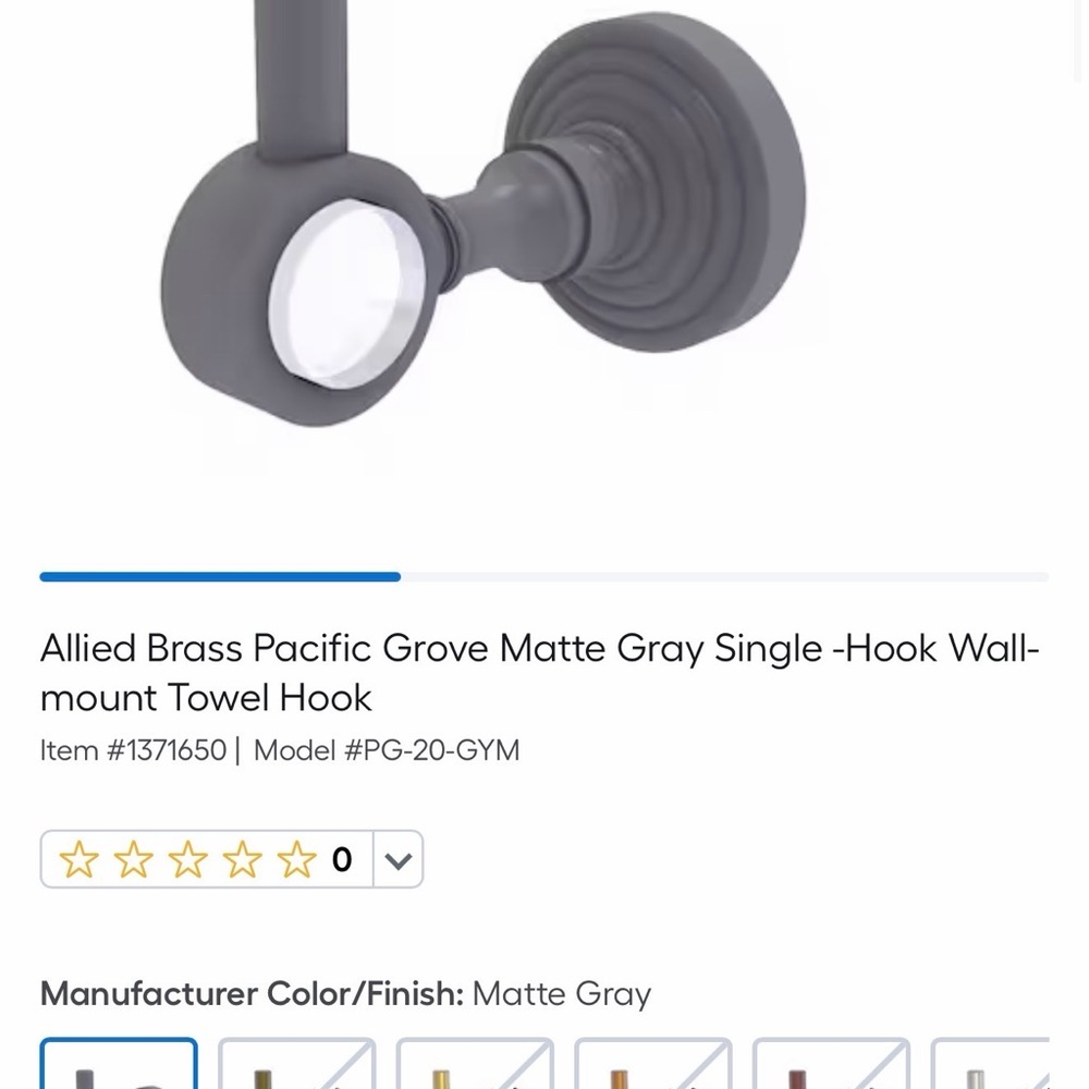 Matte Gray Wall Hook